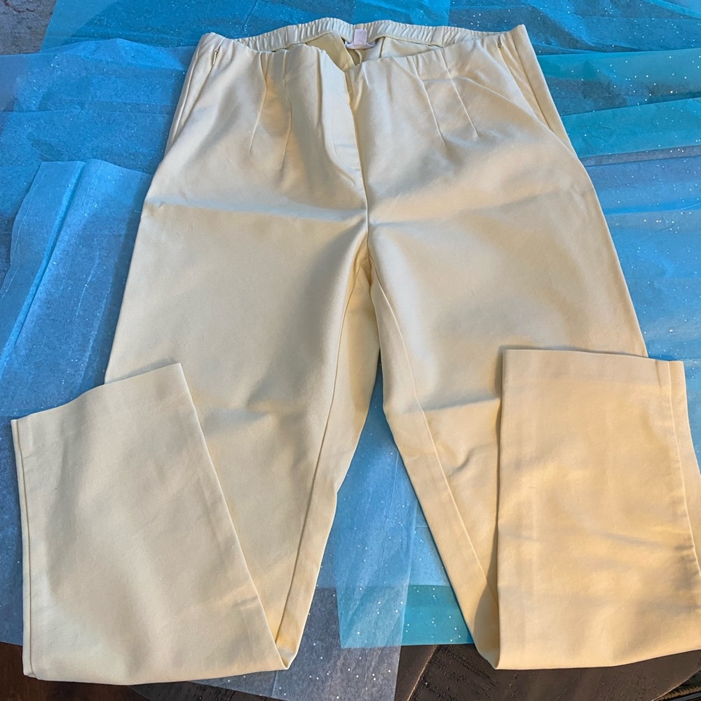 J. Jill Pale Yellow tapered-Leg Pants, Tall.